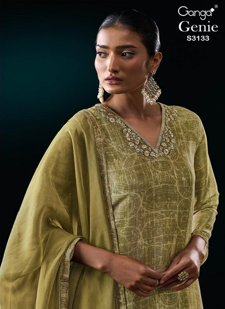 Genie 3133 By Ganga Bemberg Silk Designer Salwar Suits Wholesale Market In Surat